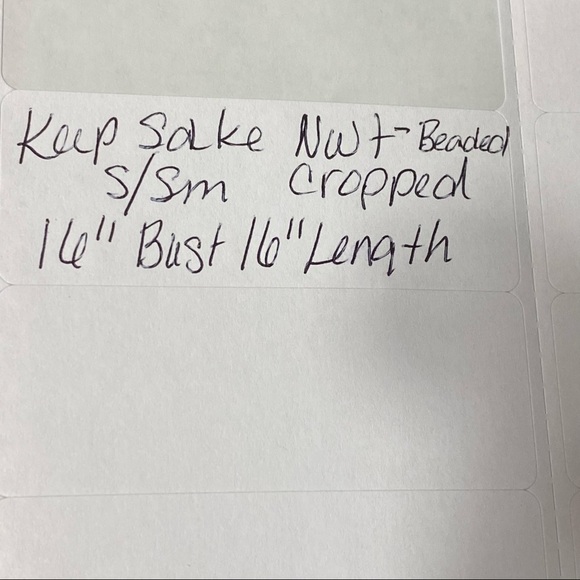 NWT Keepsake beaded cropped top - Picture 9 of 9